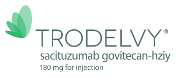 TRODELVY® (sacituzumab govitecan-hziy) 180 mg for injection logo.