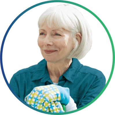 Eileen, a patient with HR+/HER2- mBC. Actor portrayal.