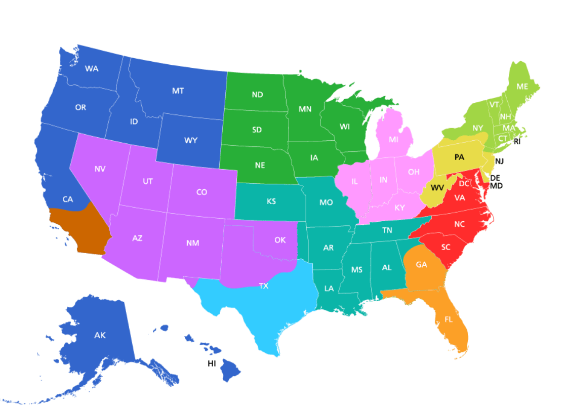 Map of the United States